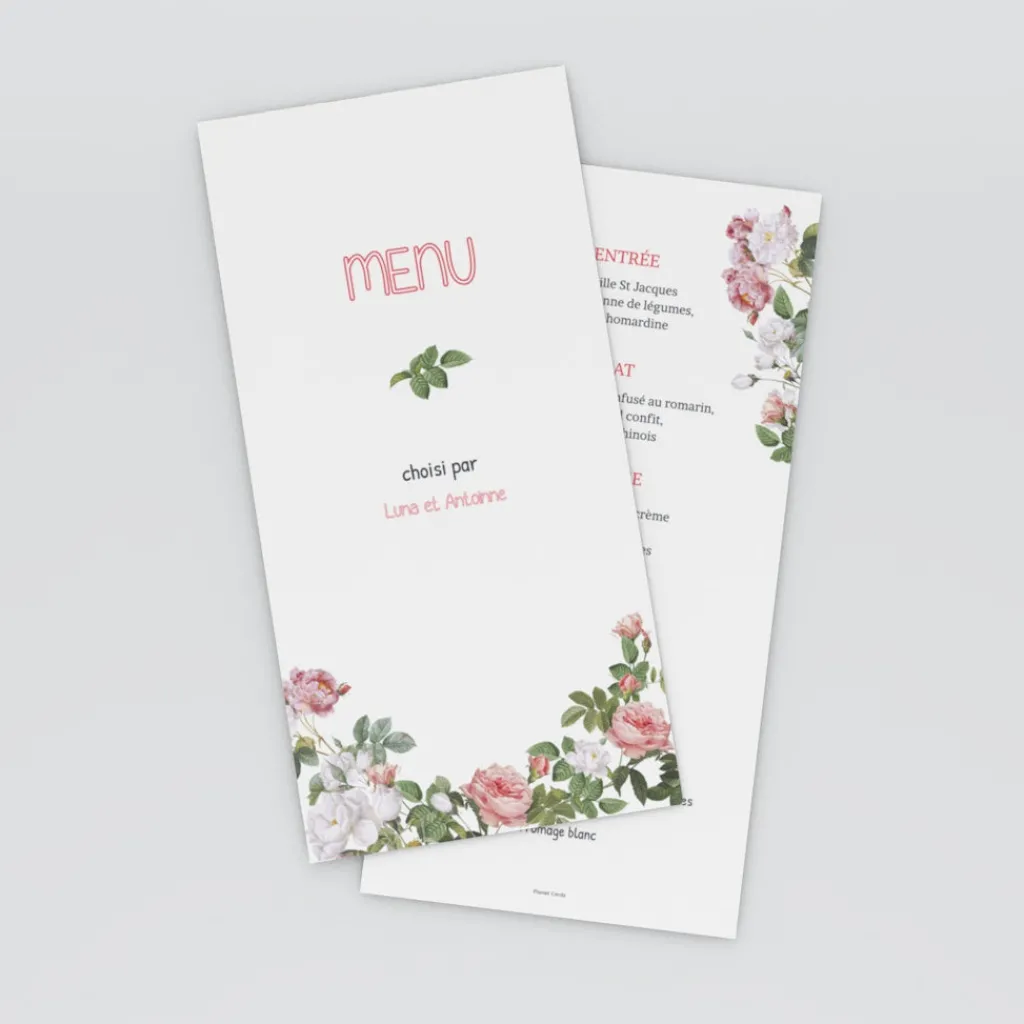 Menu De Mariage^Planet cards Bonheur en Famille