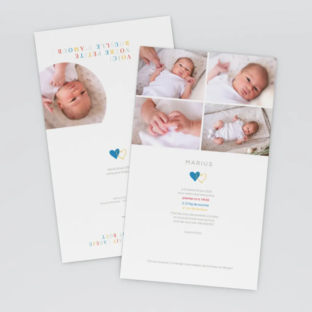 Faire-part Naissance Garçon^Planet cards Bouille D'Amour Garçon