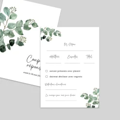 Coupon-réponse Mariage^Planet cards Bouquet d'eucalyptus