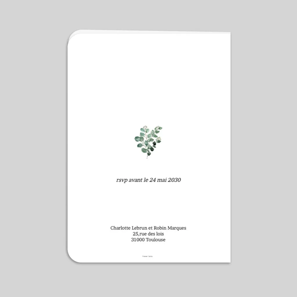 Faire-part Mariage Chic | Faire-part Mariage Champêtre^Planet cards Bouquet d'eucalyptus
