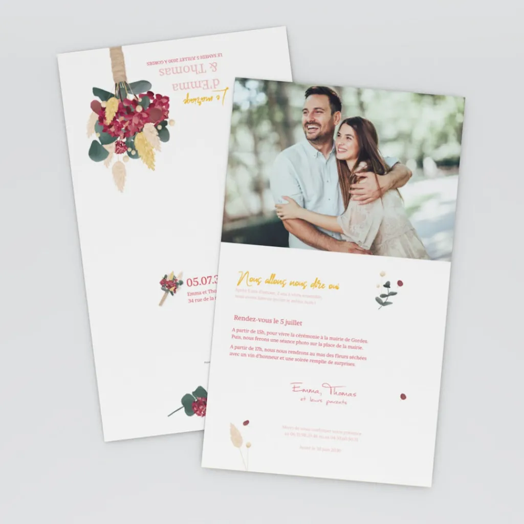 Faire-part Mariage Bohème | Faire-part Mariage Champêtre^Planet cards Boutonnière