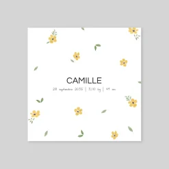 Créations En Collaboration | Faire-part Naissance Fille^Planet cards Boutons D'or