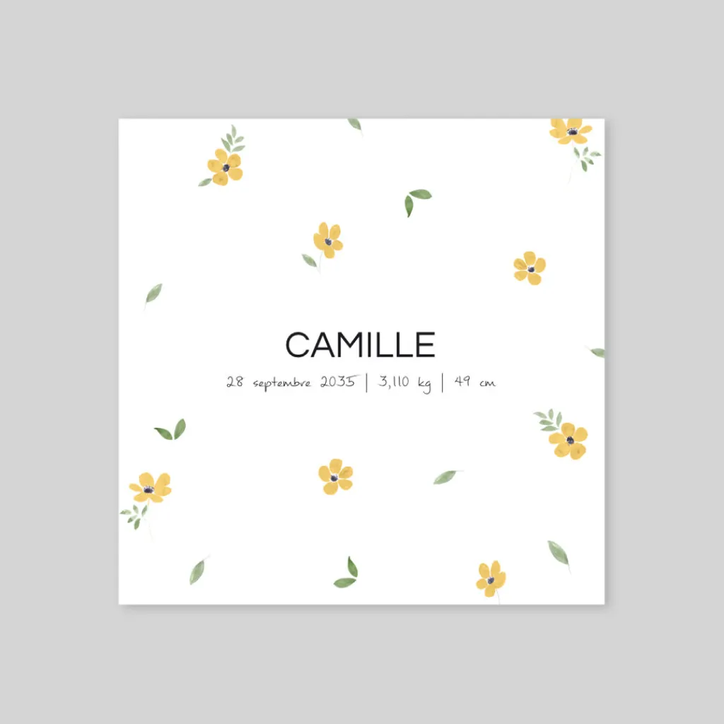 Créations En Collaboration | Faire-part Naissance Fille^Planet cards Boutons D'or