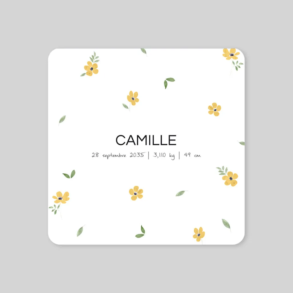 Créations En Collaboration | Faire-part Naissance Fille^Planet cards Boutons D'or
