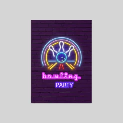 Carte Invitation Anniversaire Adulte Moderne | Carte Invitation Anniversaire Adulte Originale^Planet cards Bowling Party