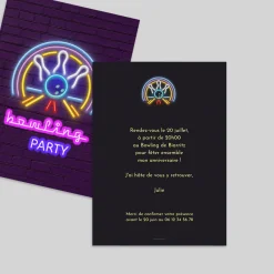 Carte Invitation Anniversaire Adulte Moderne | Carte Invitation Anniversaire Adulte Originale^Planet cards Bowling Party