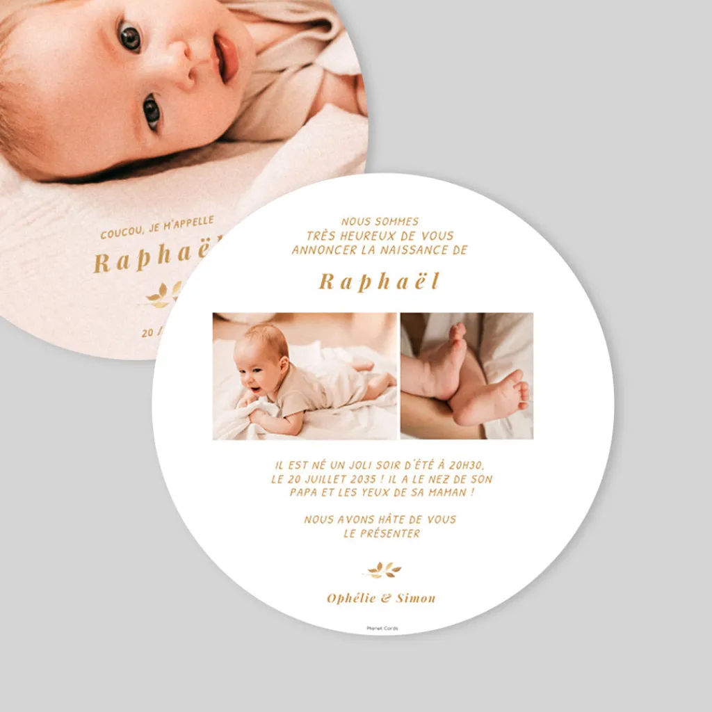 Faire-part Naissance Original | Faire-part Naissance Garçon^Planet cards Branche dorée