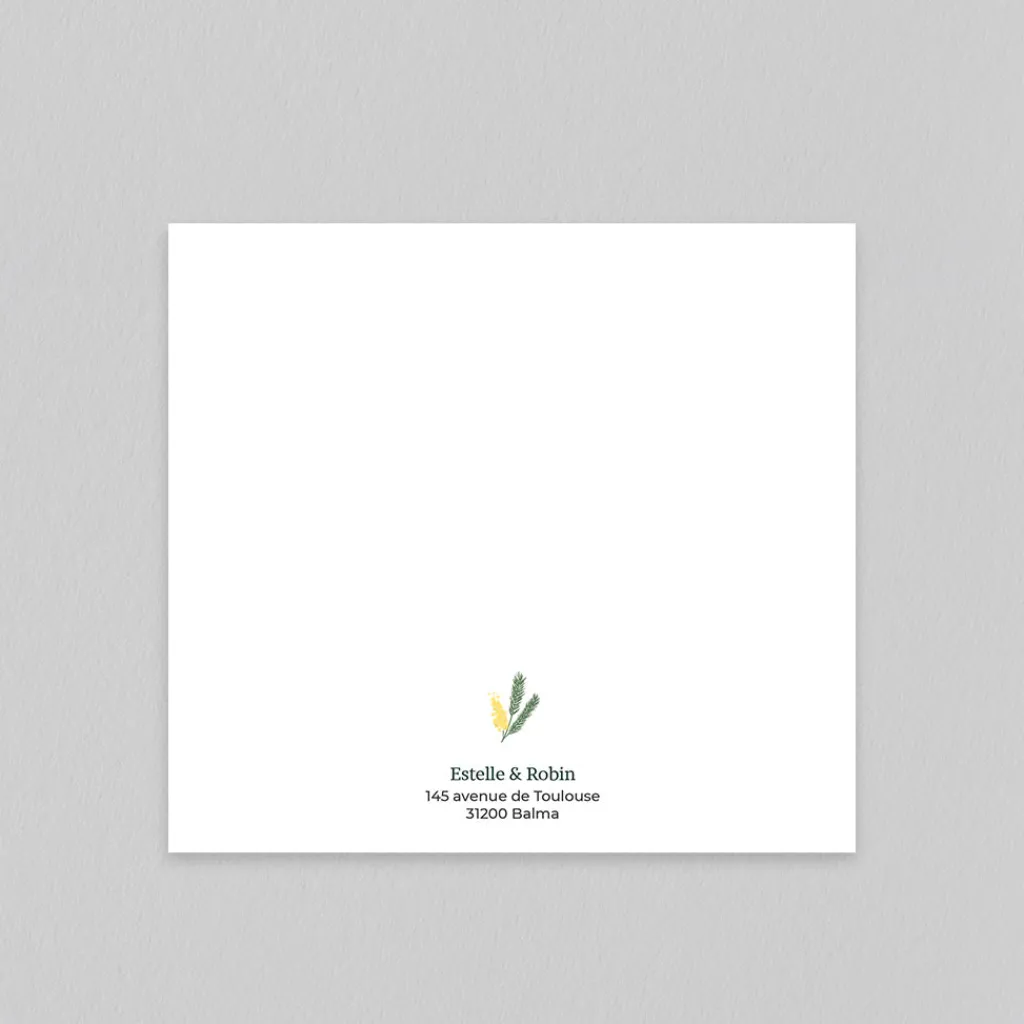 Faire-part Naissance Fille^Planet cards Branches de Mimosa