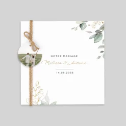 Faire-part Mariage Champêtre^Planet cards Brins d'eucalyptus