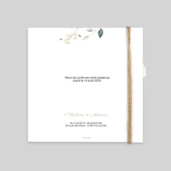 Faire-part Mariage Champêtre^Planet cards Brins d'eucalyptus