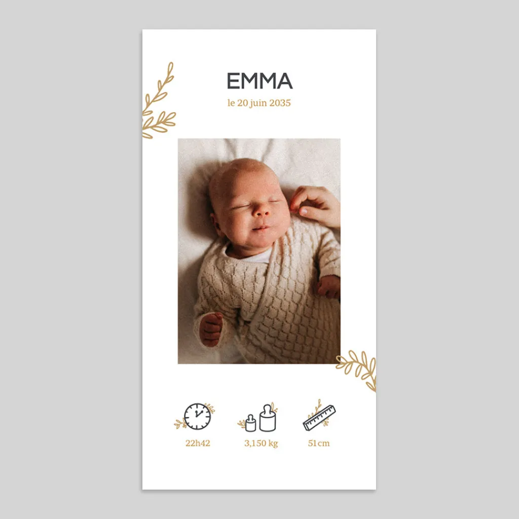 Faire-part Naissance Fille^Planet cards Brins et picto
