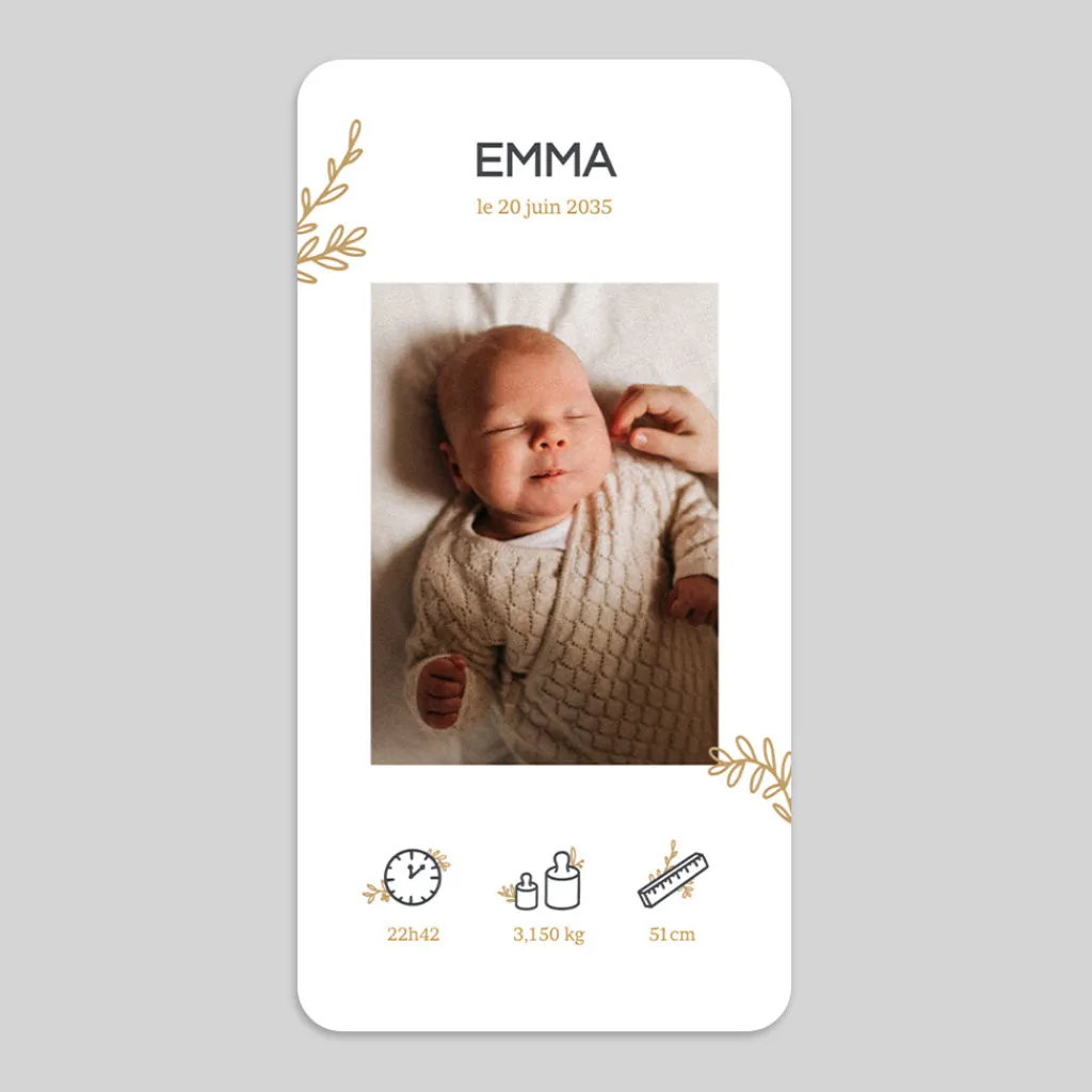 Faire-part Naissance Fille^Planet cards Brins et picto