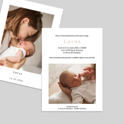 Faire-part Naissance Fille^Planet cards Cadre photo simple