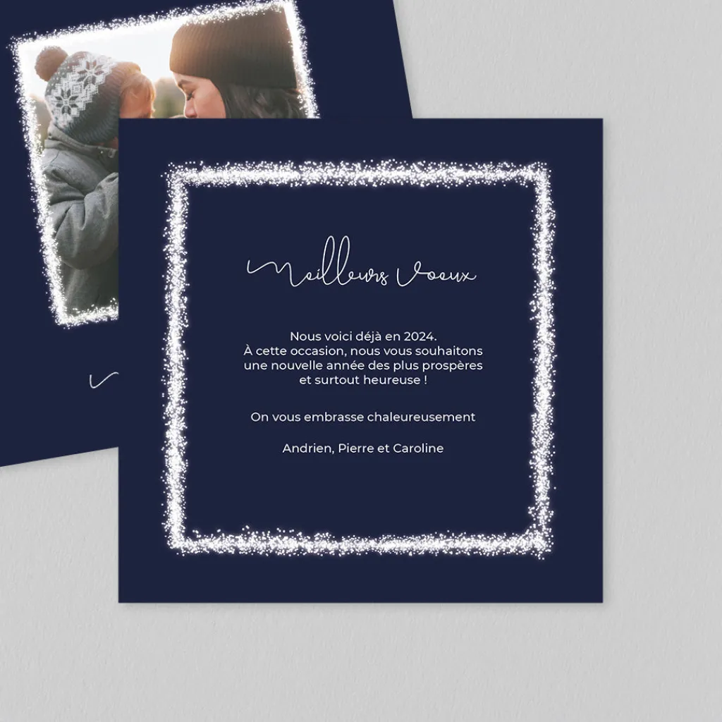 Carte De Vœux Famille^Planet cards Cadre scintillant