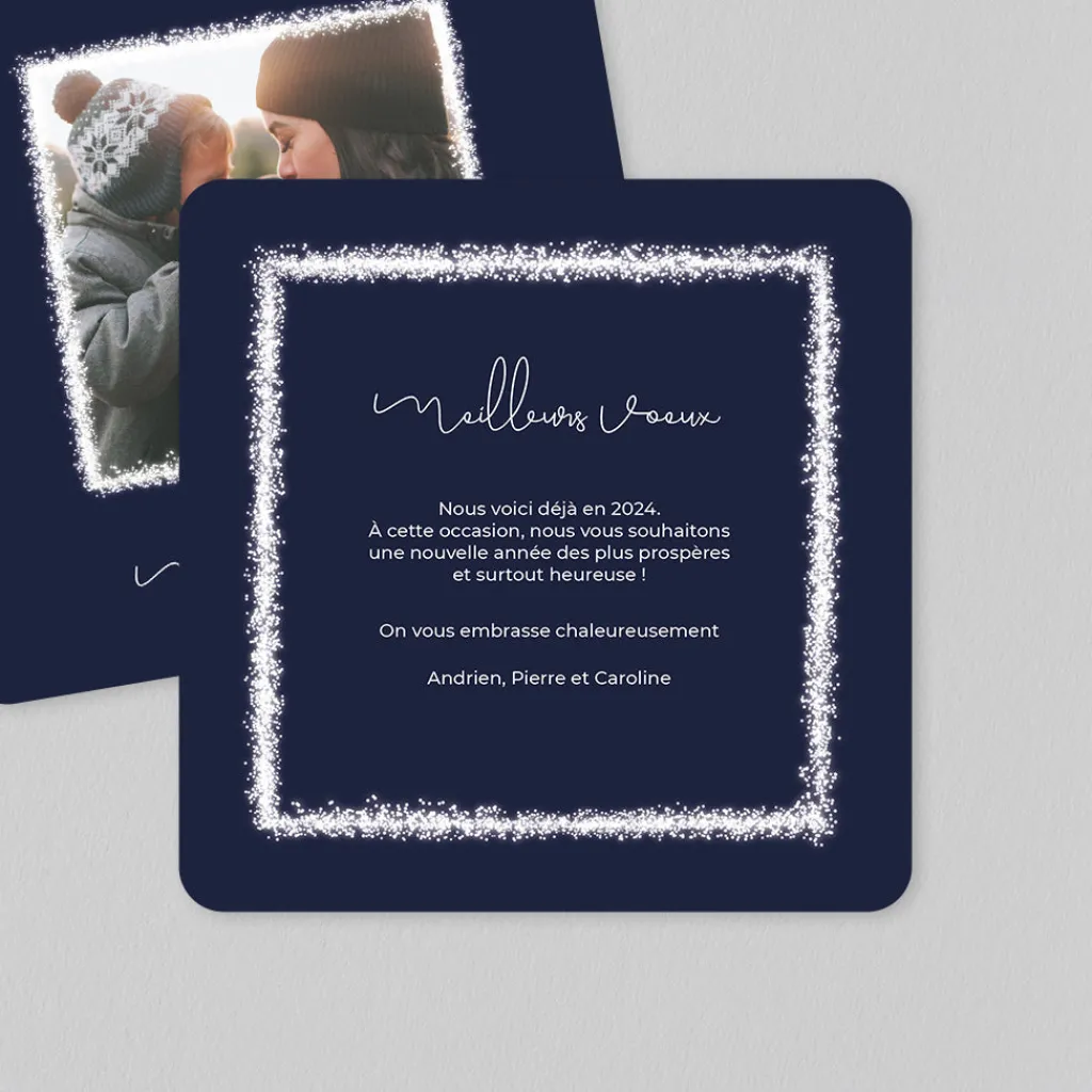Carte De Vœux Famille^Planet cards Cadre scintillant