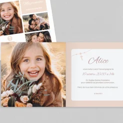 Faire-part Communion^Planet cards Calice et chapelets