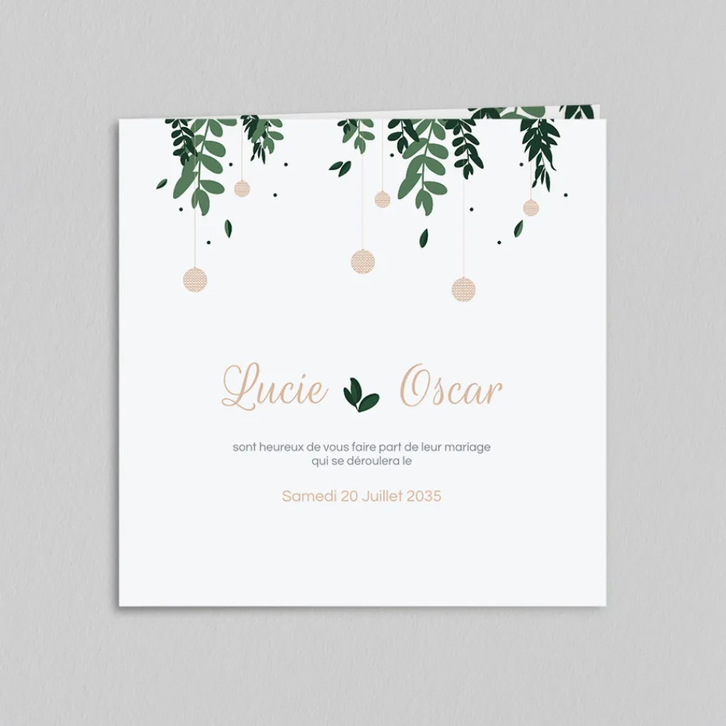 Faire-part Mariage Bohème | Faire-part Mariage Champêtre^Planet cards Cannage Et Herbes Folles