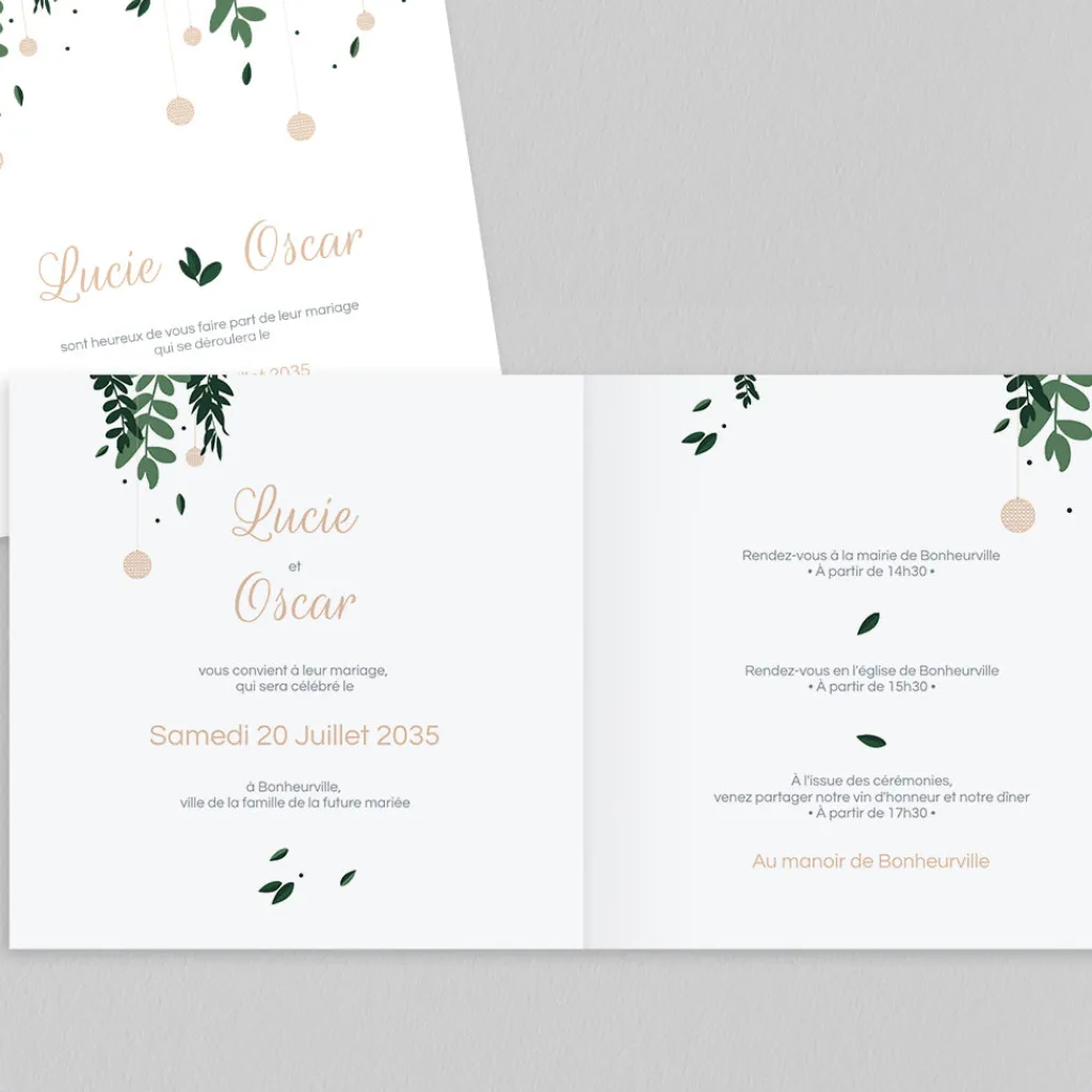 Faire-part Mariage Bohème | Faire-part Mariage Champêtre^Planet cards Cannage Et Herbes Folles