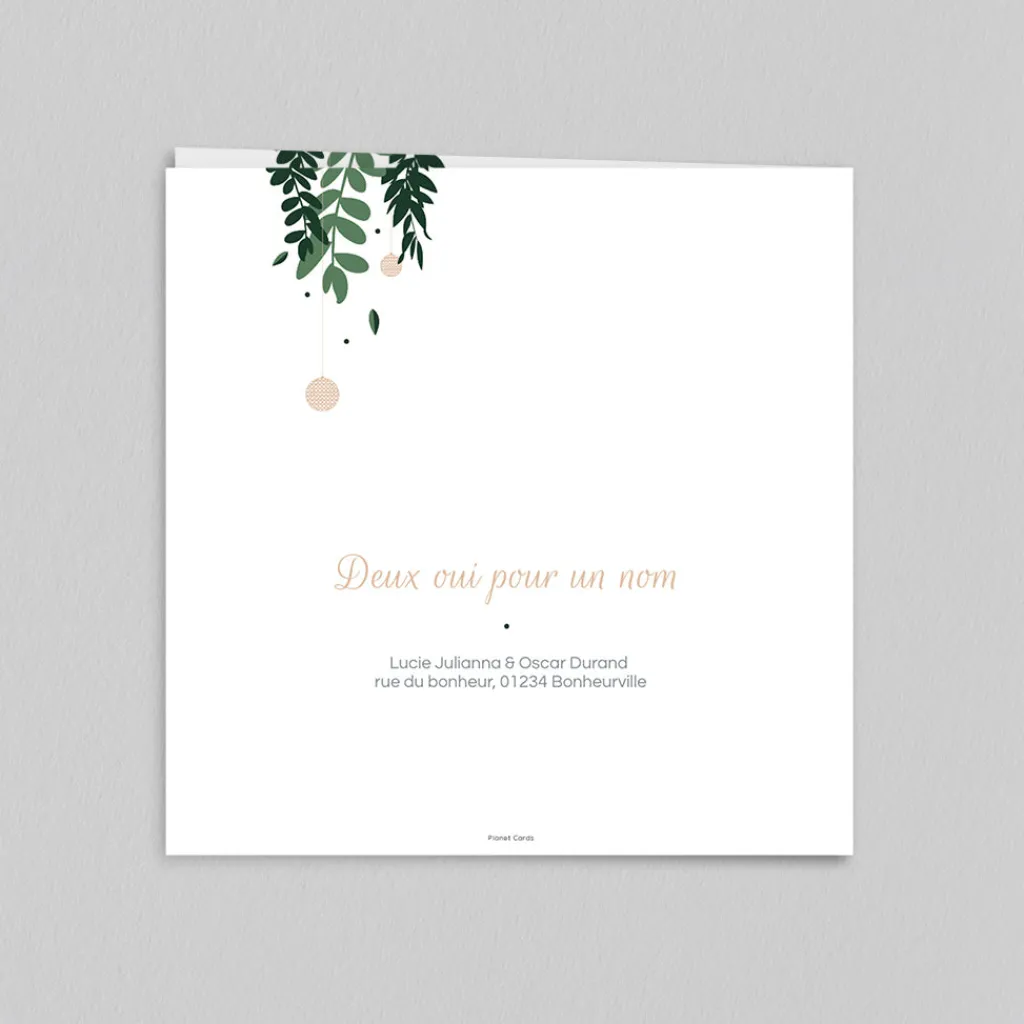 Faire-part Mariage Bohème | Faire-part Mariage Champêtre^Planet cards Cannage Et Herbes Folles