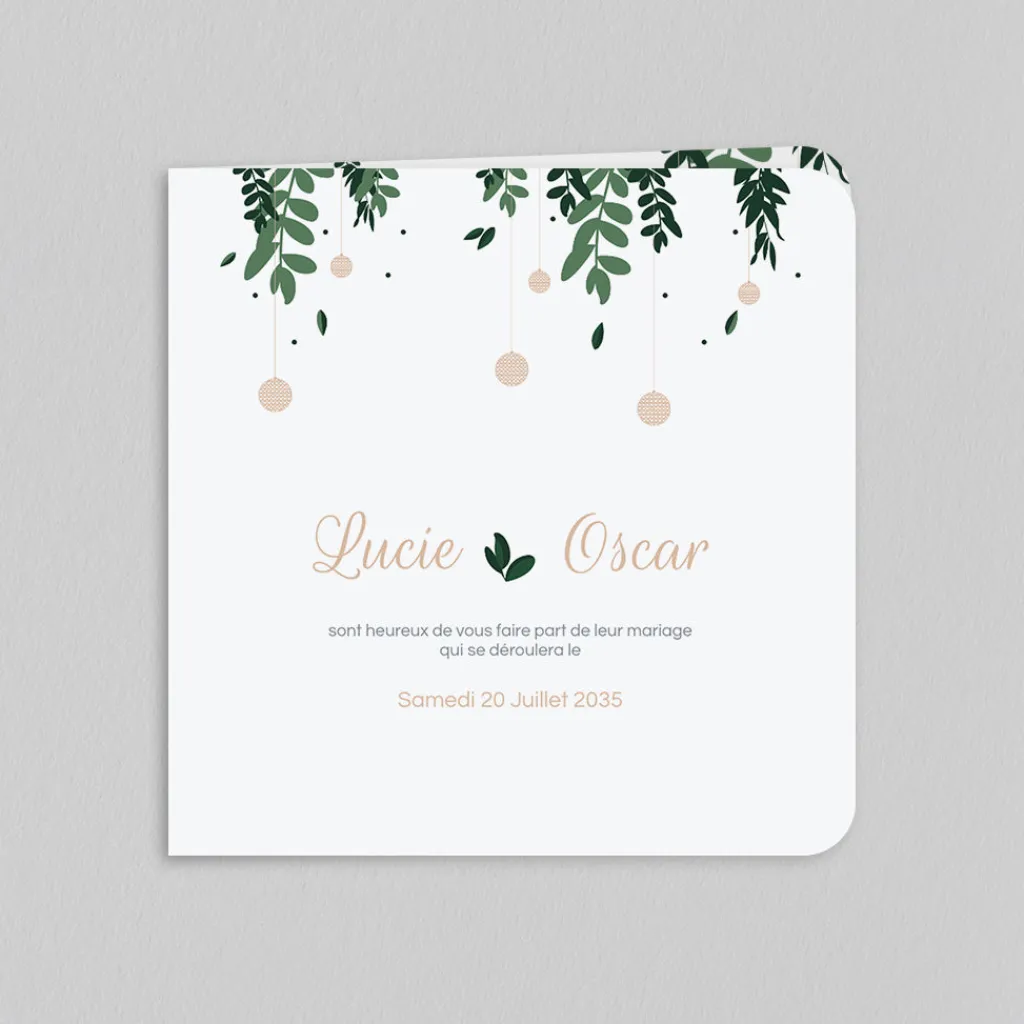 Faire-part Mariage Bohème | Faire-part Mariage Champêtre^Planet cards Cannage Et Herbes Folles