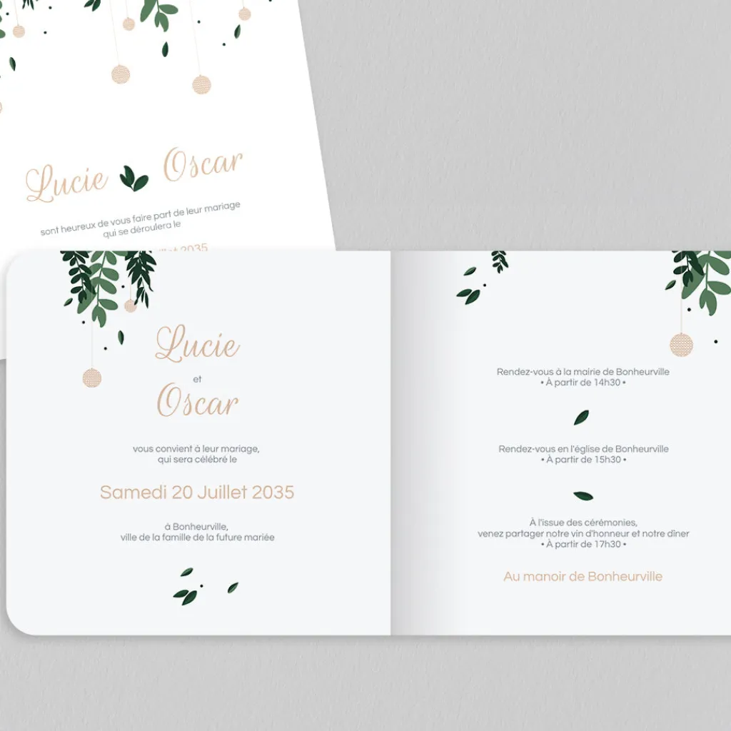 Faire-part Mariage Bohème | Faire-part Mariage Champêtre^Planet cards Cannage Et Herbes Folles