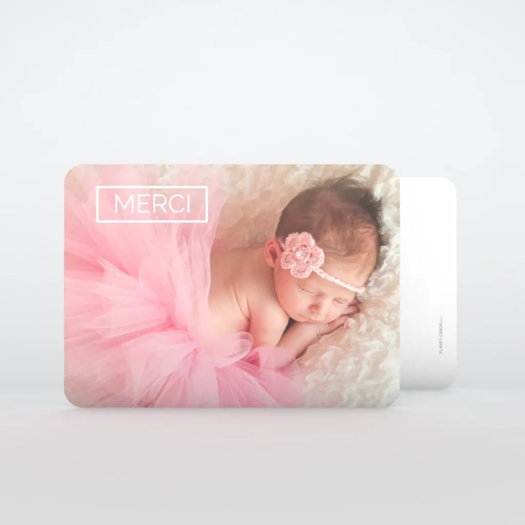 Carte Remerciement Naissance Classique^Planet cards Cartouche