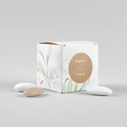 Boîte À Dragées Mariage^Planet cards Cercle Bois et Eucalyptus Rose