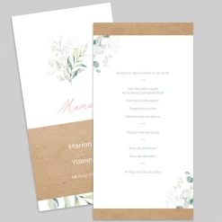 Menu De Mariage^Planet cards Cercle Bois et Eucalyptus Rose