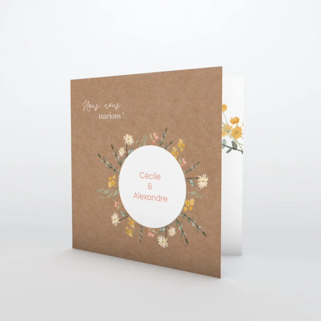 Faire-part Mariage Champêtre^Planet cards Cercle floral