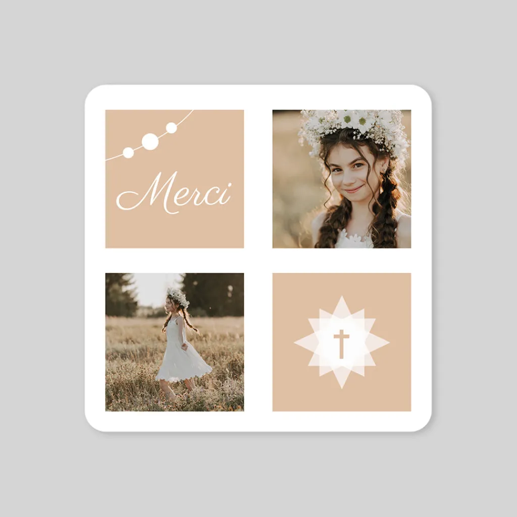 Carte Remerciement Communion^Planet cards Chapelets personnalisables