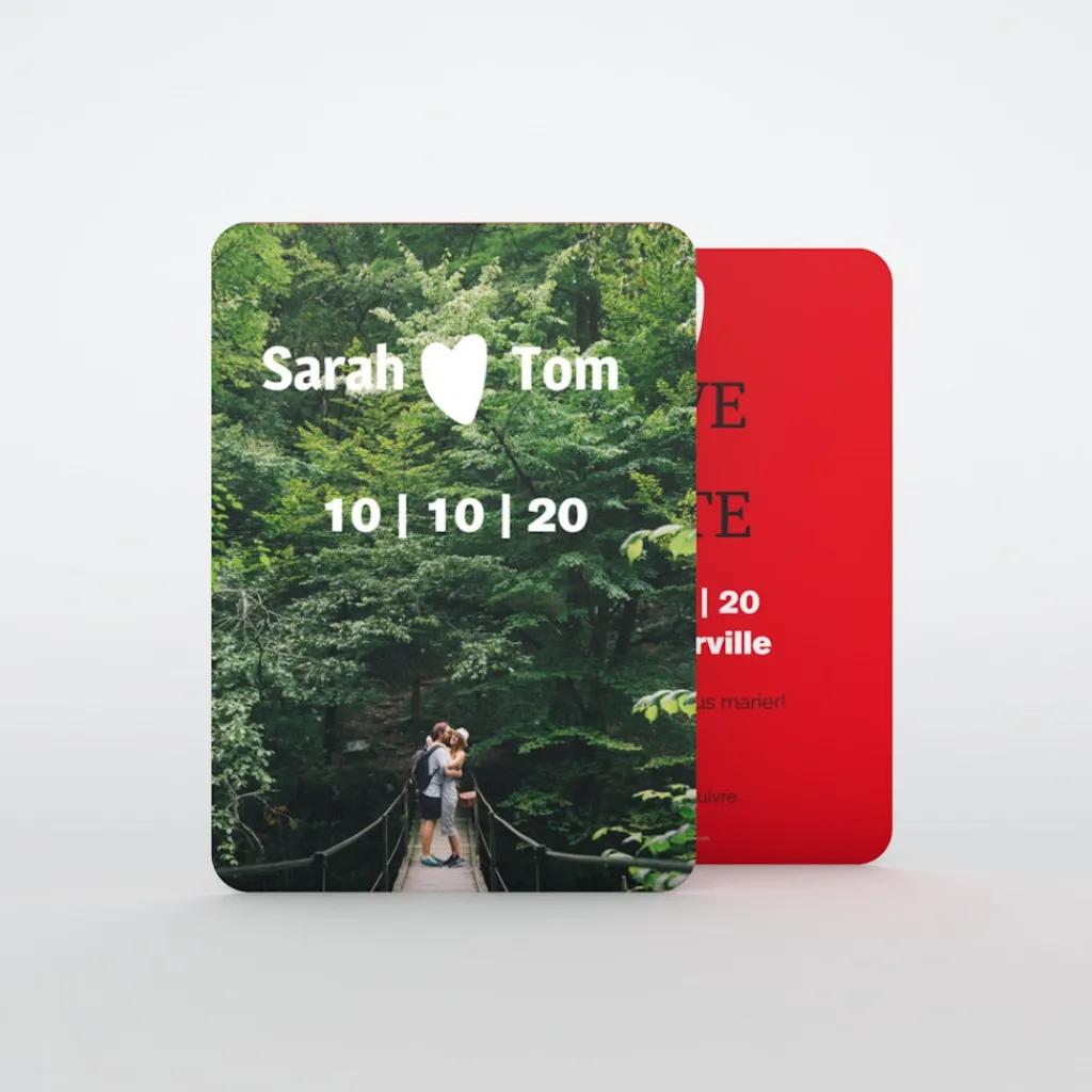 Save The Date^Planet cards Coeur Blanc