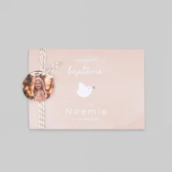 Faire-part Baptême Fille^Planet cards Colombe Et Brin De Feuille