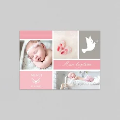Carte Remerciement Baptême Animaux^Planet cards Colombe paix