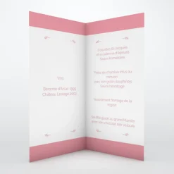 Menu Baptême^Planet cards Colombe paix