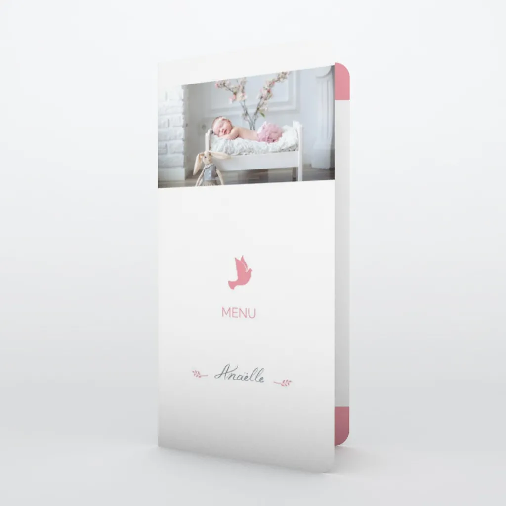Menu Baptême^Planet cards Colombe paix