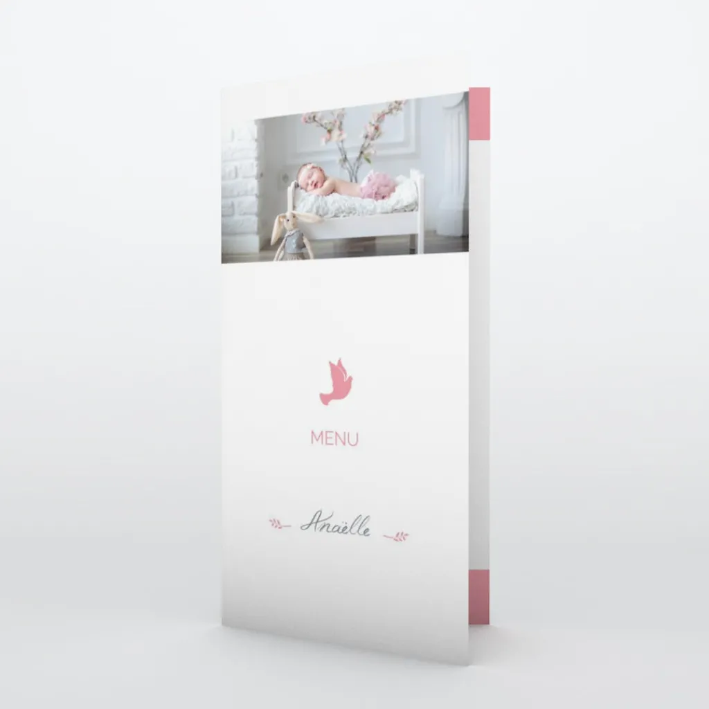 Menu Baptême^Planet cards Colombe paix
