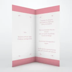 Menu Baptême^Planet cards Colombe paix