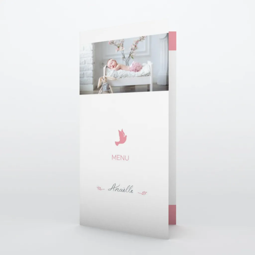 Menu Baptême^Planet cards Colombe paix