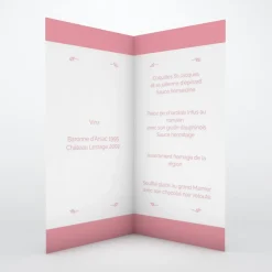 Menu Baptême^Planet cards Colombe paix