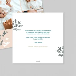 Carte Remerciement Baptême Animaux | Carte Remerciement Baptême Garçon^Planet cards Colombes et Végétaux Garçon