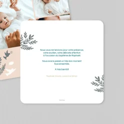 Carte Remerciement Baptême Animaux | Carte Remerciement Baptême Garçon^Planet cards Colombes et Végétaux Garçon