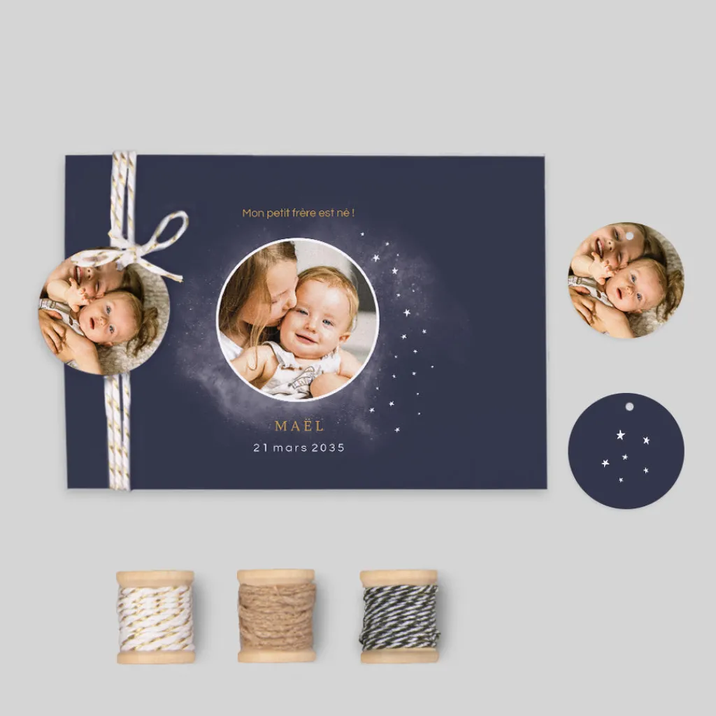 Faire-part Naissance Garçon^Planet cards Cosmos