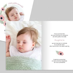 Faire-part Naissance Fille^Planet cards Couronne d'Anémones