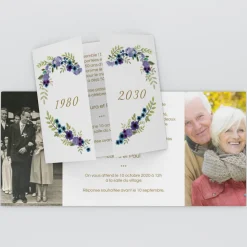 Carte Invitation Noces D'or | Carte Invitation Noces D'or^Planet cards Couronne De Coeur