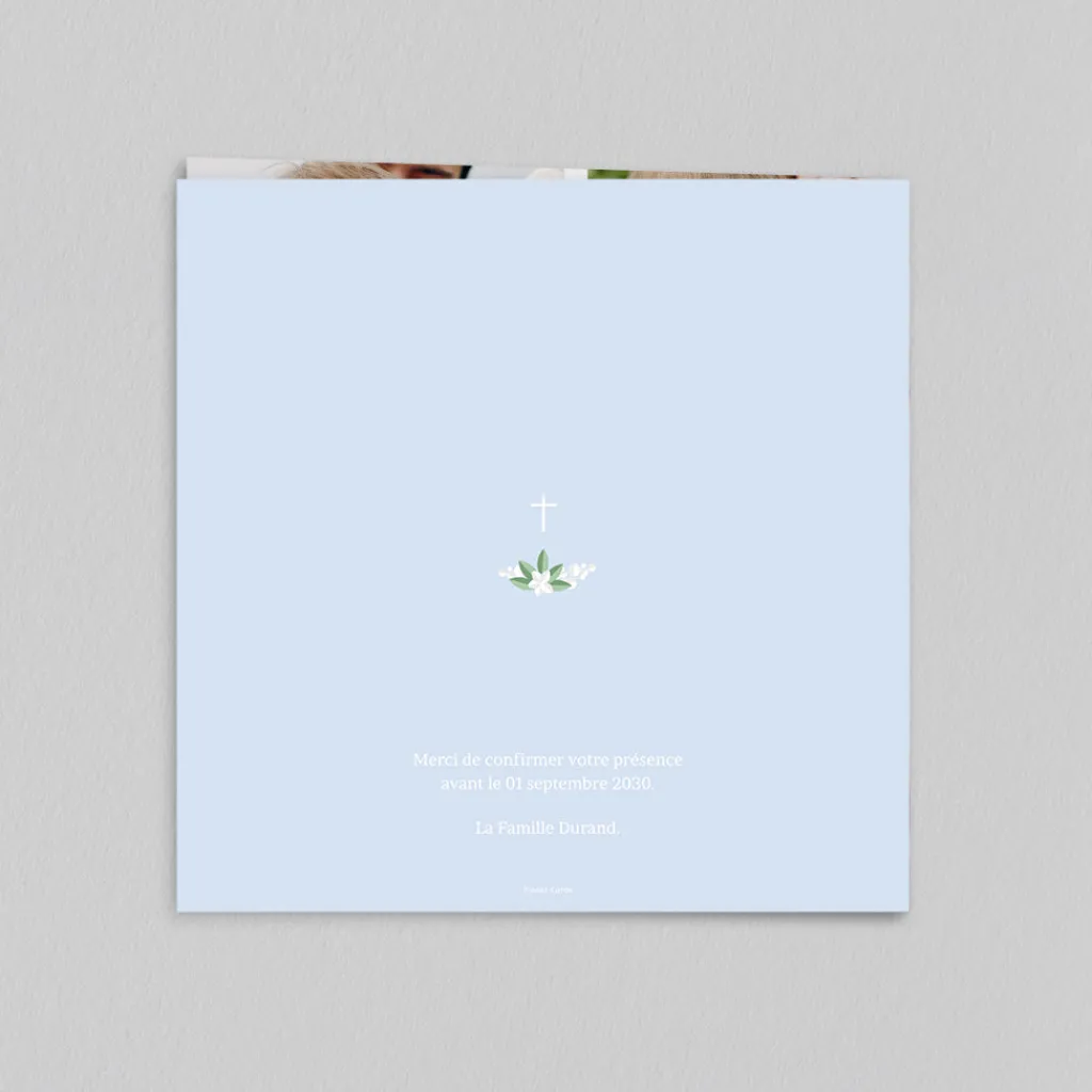 Faire-part Baptême Civil | Faire-part Baptême Garçon^Planet cards Couronne De Fleurs Blanches