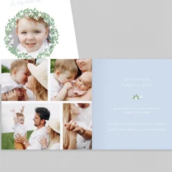 Faire-part Baptême Civil | Faire-part Baptême Garçon^Planet cards Couronne De Fleurs Blanches