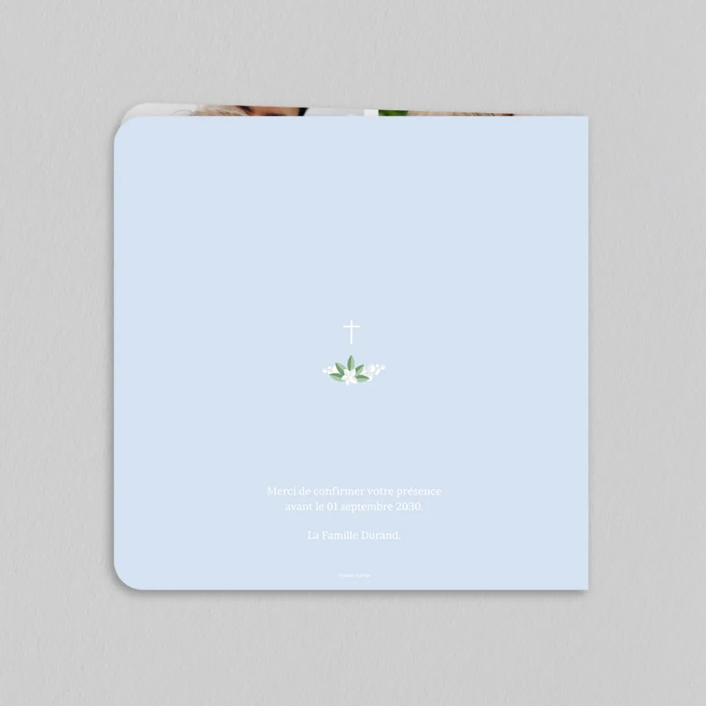 Faire-part Baptême Civil | Faire-part Baptême Garçon^Planet cards Couronne De Fleurs Blanches