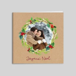 Carte De Noël Photo^Planet cards Couronne de Noël Houx