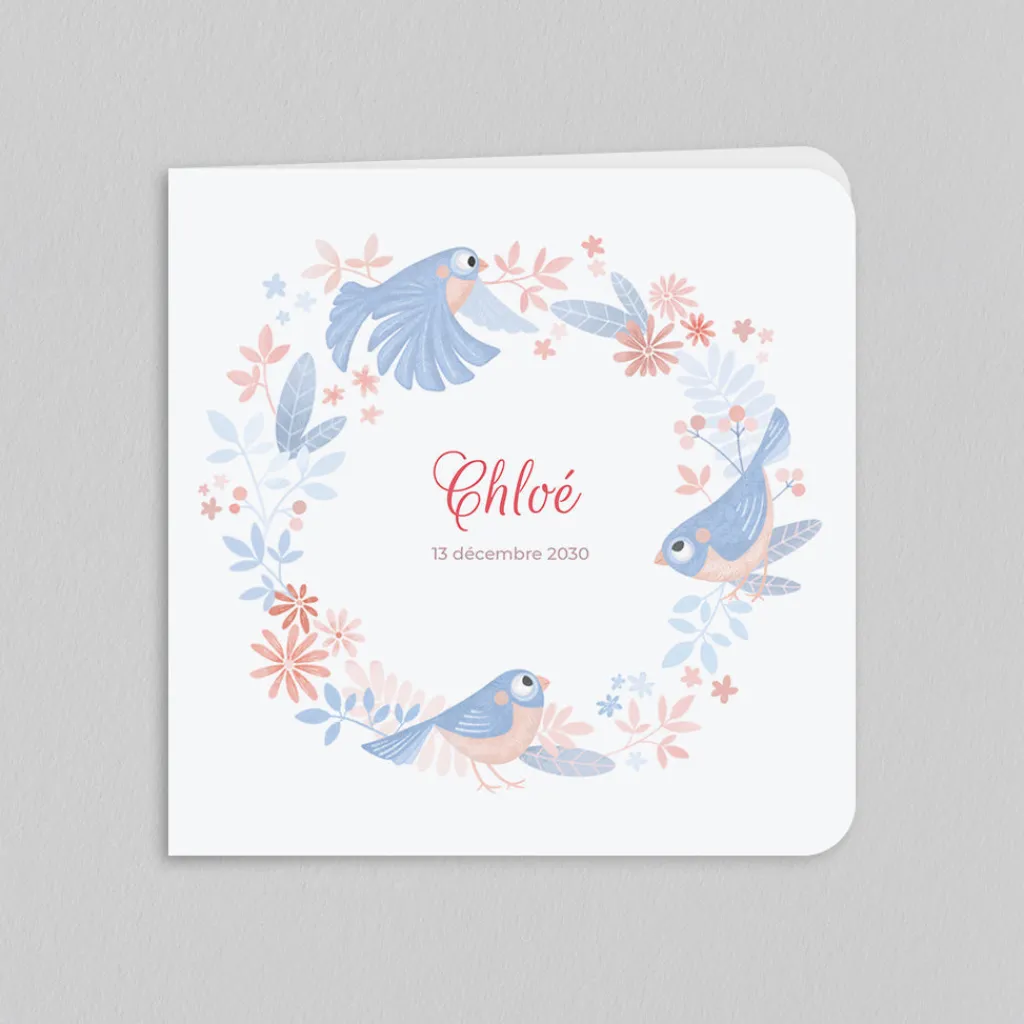 Faire-part Naissance Animaux | Créations En Collaboration^Planet cards Couronne d'Oiseaux