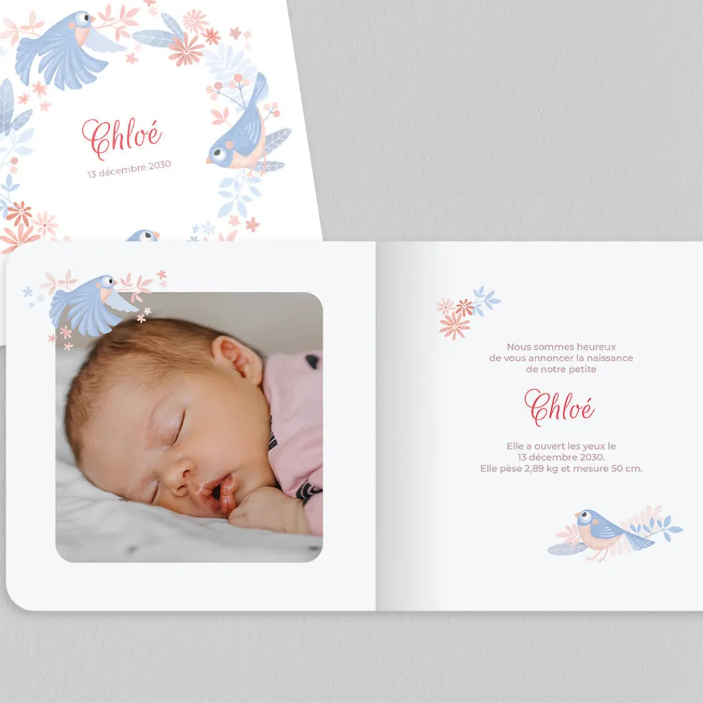 Faire-part Naissance Animaux | Créations En Collaboration^Planet cards Couronne d'Oiseaux